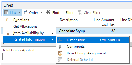 Shortcut Dimensions on Flyout Menu
