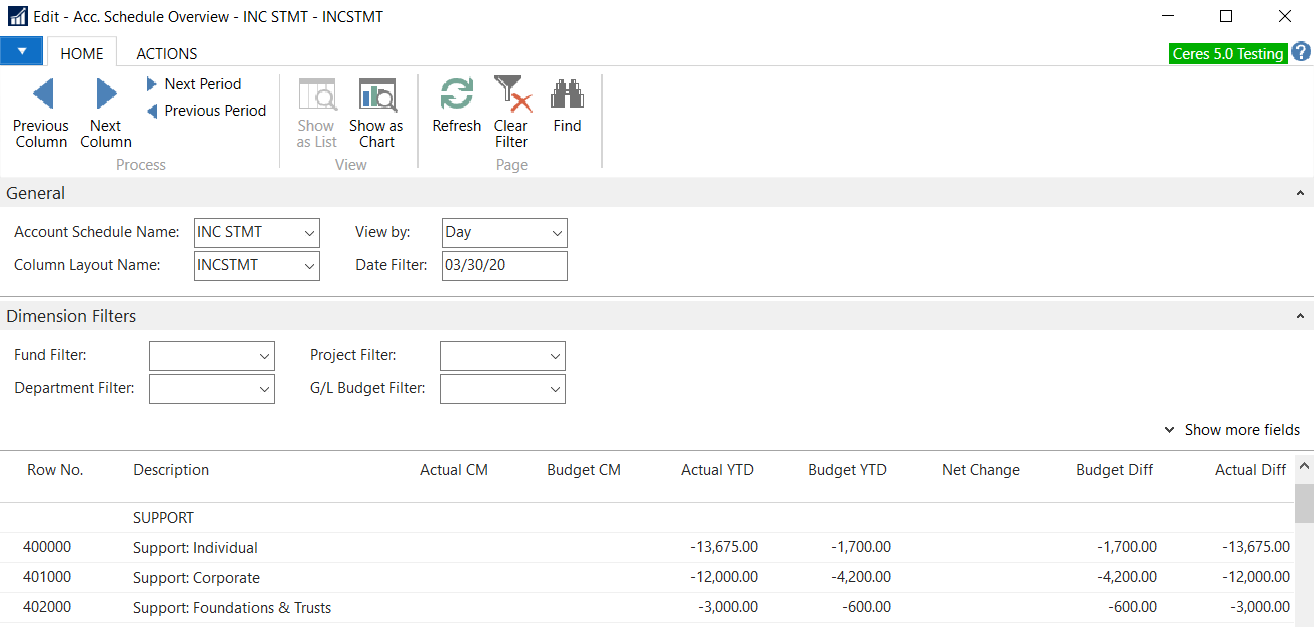 Account Schedule Form
