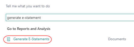 Generate E-Statement