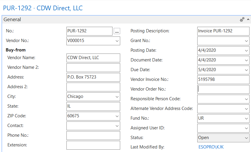 Purchase Invoice Fields