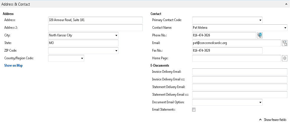 Address &amp; Contact FastTab