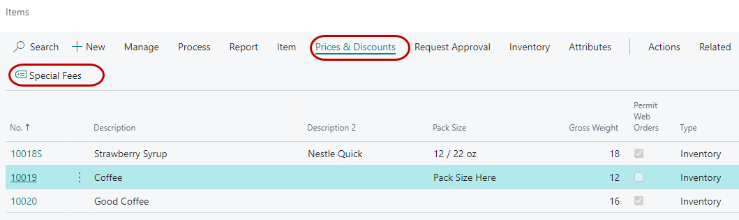 Agency Fees from Item Button