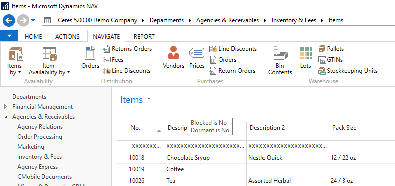 Agency Fees from Item Button