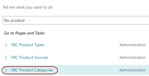 FBC Product Categories